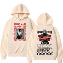 Bruno Mars The Romantic Tour  Concert Hoodies Men Women Fashion Hip Hop Street Sweatshirts High Quality Fleece Casual Hoodie M beige