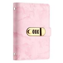 Personal Finance Ledger Cash Budget Binder with Password Lock, 200 Transparent Money A6 Organizer Folder Saving Pockets, PU Leather Planner rožinė