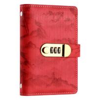 Personal Finance Ledger Cash Budget Binder with Password Lock, 200 Transparent Money A6 Organizer Folder Saving Pockets, PU Leather Planner raudona