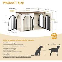 100cm Dog Crate, Modern Indoor Dog Kennel, Medium Sized Dog Crate, 3 Doors, 100 x 60 x 63 cm, White and