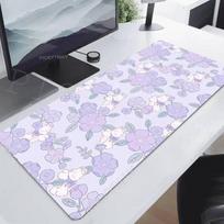 Cute Bunny Mouse Pad Purple Flower Large Gamer Mousepad Keyboard Mat XXXL Mouse Mats Kawaii Rubber Desk Pad xcm Desk Rugs 30x80x0.2cm gray