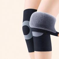 Elastic Elderly Leg Sleeve Plus Velvet Knee Warmers Daily Thickened Knee Pads  Winter XXL gray