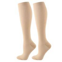 Aukštos kompresinės kojinės iki kelių Vienspalvės Ilgos kojinės Madingos kojų atramos kojinės Moterys Vyrai Skin L-XL beige