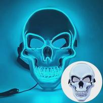 2pcs Halloween Adult Purification Mask LED Glowing Skull Terror Mask Cold Light Mask Role Playing Masquerade Ball as picture