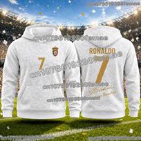 Ronaldo Portugal Football Jersey Hoodie Kids Adults Streetwear Apparel 5XL white