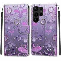 Prabangus dažytos odos dėklas piniginė knygutės stiliaus apsauginis dangtelis Samsung Galaxy S25 S24 S23 S22 S21 Ultra Plus S24FE S23FE S20 S10 S9 S8 S7 Samsung Galaxy S25 Ultra