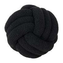 Moderni minimalistinė megzta pagalvė su avies vilnos užvalkalu namų dekoravimui ir sofos komfortui Black,28cm