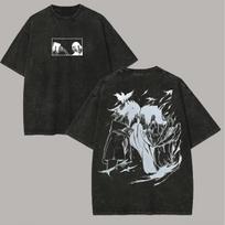 Sasuke Itachi T Shirt Naruto Men Acid Wash Back Print Brothers Bond Anime Graphic Cotton Streetwear Vintage Tee 2026 Summer M