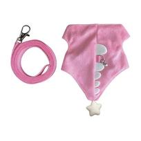 Cartoon Ferret Vest Harness Dragon Design Hamster Chest Strap Small Pet Harness Leash  Walking Style 2 Pink
