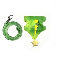 Cartoon Ferret Vest Harness Dragon Design Hamster Chest Strap Small Pet Harness Leash  Walking Style 1 Green