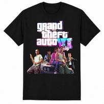 Vintage Gaming Graphic Tee GTA 6 Fan Art Heavy Cotton Unisex T-Shirt Reprint S gray