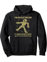 Funny Electrician Skeleton Hoodie - Retro Loose Fit Pullover with Circuit, Machine Washable Suitable for Casual Wear & Themed Even XL black