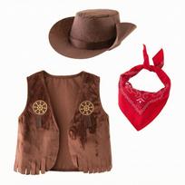 Cowboy Costume with Hat Fringed Outfit Fringe for School Performances, Parties 140