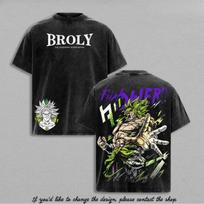 Broly The Legendary T-Shirt Anime Vintage Washed Graphic Tee DBZ Streetwear Heav 4XL black