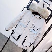 Didelis žąsų pūkų paltas Kanada Snow Mantra Snow Mantra Parka Vyriški ir moteriški paltai XL gray