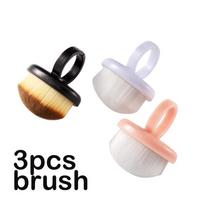 Quick Dust Removal Finger Ring Type Nail Prep Dust Brush Dense Bristles Nail Art Tool  Salon DIY rožinė/balta