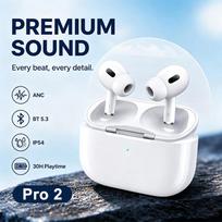 Air Pro 2 TWS Wireless Earbuds Secure Fit In-ear Headphones Stable Wearing For Sport Bluetooth Earphones For Smartphone balta
