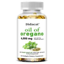 Didacat Oil of Oregano 6000mg, Black Seed Oil, 120 Caps 120 Capsules