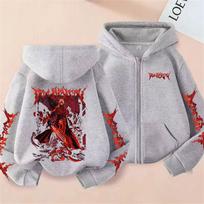 Game Devil May Cry Dante Graphic Zipper Hoodie Men Vintage Gothic Rock Oversized Zip Up Jacket Unisex Fashion Cosplay Streetwear M gray
