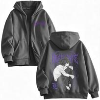 Japanese Anime Death Note L·Lawliet Zipper Hoodies Men's Women Clothing Vintage Fashion Zip Up Hooded Sweatshirts Jackets Coats M