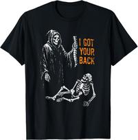 I Got Your Back Skeleton Grim Reaper Halloween T-Shirt 100 black
