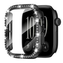 Dėklas Apple Watch Series 12 (46 mm) | Integruotas deimantinis dėklas ir ekrano apsauga Black