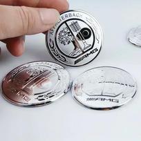 Automobilio stilius Variklio paleidimo/sustabdymo, multimedijos pelės mygtuko dangtelio emblemos lipdukai Mercedes-Benz AMG C E klasės automobilių priedams 1PCS 52mm