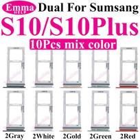 10pcs Dual Sim Card Tray Slot For SamSung Galaxy S26 S25 S24 S23 Ultra S22 S20 S10 Plus Nano Micro SD Holder Parts pink