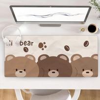 Cute Teddy Bear Desk Mat Mice PadGaming Mousepad Deskpad Full Size Mice Pad Desk Matt For Keyboard Desktop Laptop 800x300X2mm white