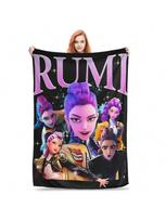 Rumi K-Pop Demonų Medžiotojai Antklodė Žieminė Super Šilta Lovos Patalynė Metimai Lauke Juokingas Lovatiesė Sofos Lovo Dangalas  100X130CM pilka spalva