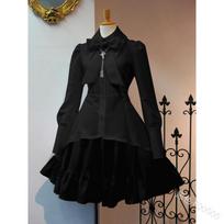 Moteriškos senovinės lanko raukinių suknelės gotikinio stiliaus moteriškos Lolitos suknelės Elegantiškos ilgomis rankovėmis arbatos vakarėlio Cosplay chalatas Renesanso suknelė S juoda