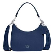 Coach Hobo 23 Logo Letter Tag Hardware Zipper Crossgrain Leather Handheld Shoulder Crossbody Bag Medium Unisex Bags Dark-Blue CJ842-DEB Basic Set (Bag+Dust Bag) gray
