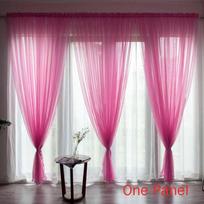 Prabangi vientiso audinio permatoma panelinė lango užuolaida su patogia juostele karnizui Rose Red,150*270cm/59.1*106.3in