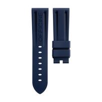 Aukštos kokybės fluororatinio kaučiuko minkšta FKM guminė laikrodžio apyrankė Panerai diržo priedams PAM111/441 Laikrodžio apyrankėms 22mm 24mm 26mm Sagtis su kaiščiu 22-20mm&Buckle 2 tamsiai mėlyna spalva