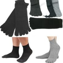 5 Pairs Socks Five Finger Toes Comfortable Cotton Winter Warm Ankle Socks for Men black