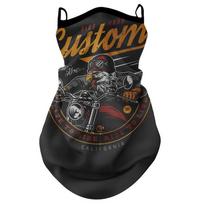 Sun Protection Motorcycle Face Mask with Ear Loops - Ice Cool Anti-UV Neck Gaiter for Summer Riding Default black