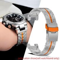 Titano lydinio apyrankė Casio G-SHOCK GST serijos laikrodžiams GST-210/W120L/S130L/S310 GST-B100 W300/400G Vyriškas modifikuotas plieninis laikrodžio dirželis 22mm black