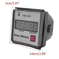 Digital Hourmeter HM-D48 0‑999.99h Timer for Lawn Mower Generator Farm Tractor Resettable AC220V China Mainland