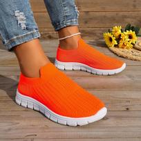 2026 m. vasaros nauji moteriški tinklelio slip-on sportbačiai, kvėpuojantys, lengvi, patogūs, kasdieniai vaikščiojimo batai, įvairių spalvų 42 oranžinė