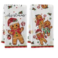 Christmas Print Kitchen Towel Microfiber Dish Cloth Santa Snowman Reindeer Tree Design for Kitchen Bathroom Decor 40x60cm 40*60cm（2PCS) brown