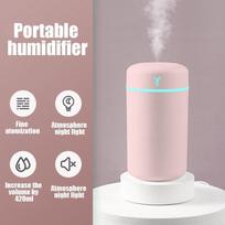 Elektrinis oro drėkintuvas su spalvinga naktine šviesa 420 ml eterinių aliejų difuzorius Kvepalų difuzorius USB Cool Mist Purškiklis rožinė