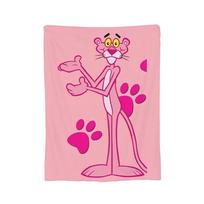 Cute Pinks Panthers Flannel Blankets Leopard Head Cartoon Creative Throw Blankets for Home 200x150cm Quilt, Size: 75*100cm, Weight: 230 GSM