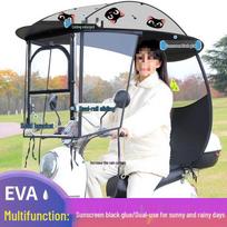 Elektrinio dviračio ir motociklo apsauga nuo saulės ir lietaus - Apsauga triračiams With Rearview Mirror gray