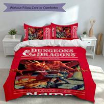 3pcs Custom Name Dungeons & Dragons Set,Includes 1 Duvet Cover and 2 Pillowcases,All-season Bedroom Decor 140cmx210cm white