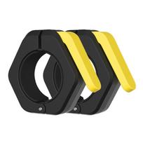 Magnetic Quick-Release Barbell Clamps, Competition Grade, 5cm, One-Button Lock yellow