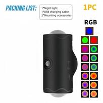 Judesio jutiklio LED naktinė lemputė RGB spalvas keičianti USB įkraunama belaidė sieninė lempa miegamajam, laiptams, koridoriui, sodui, magnetinė pakopinė lemputė