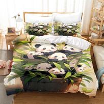 Panda Antklodės Užvalkalų Rinkinys Antklodės Lovos Patalynės Rinkiniai 3D Vaikų Lovos Patalynės Rinkinys Viengulio Dydžio Karališko 135X200cm beige