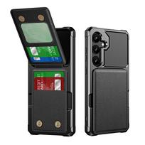 Vertical Cards Solt Wallet Leather Case For S24 Ultra S23 Plus S22 S21 A55 A15 A35 A54 A14 A24 A34 Bag Pocket Magnetic Cover For Galaxy A54 5G gray