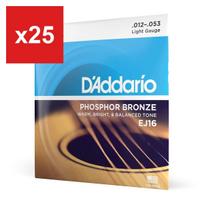 Acoustic Guitar Strings D'Addario EJ16 Phosphor Bronze Light .012-.053