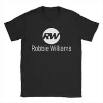 Vintažiniai Robbie Williams Gyvai 2025 Koncerto Marškinėliai Vyrams O formos iškirptė Grynos medvilnės Marškinėliai RW Dainininkas Trumpomis rankovėmis Marškinėliai Dovana atributika S juoda